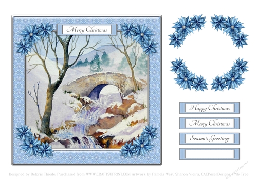 Lovely Watercolor Waterfall Holiday Topper