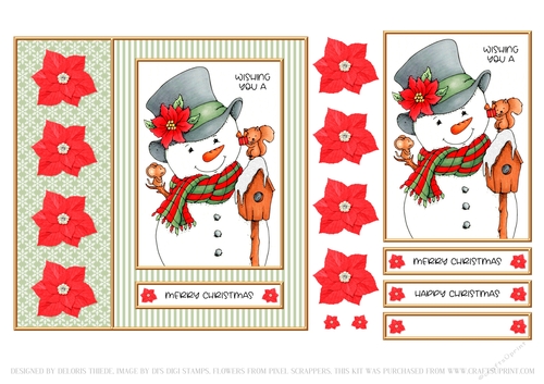 Cute Snowman Holiday Topper (Green)