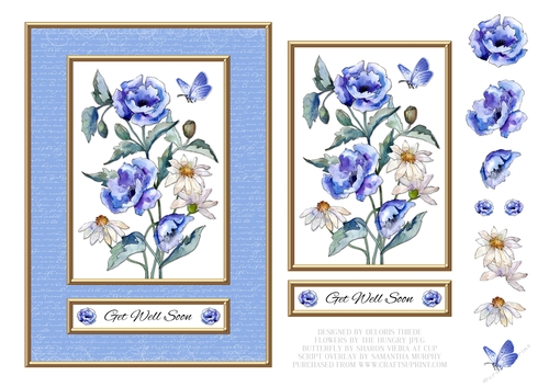 Lovely Watercolor Flowers Get Well Topper