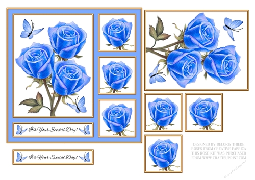 Lovely Watercolor Roses N Butterflies Birthday