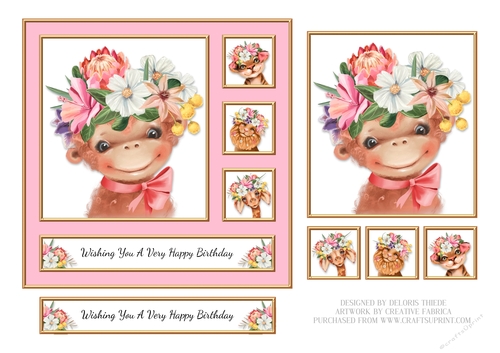 Cute Critters Birthday Topper - Pink