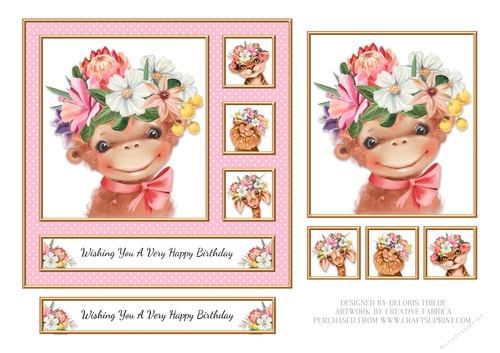 Cute Critters Birthday Topper - Pink Polka Dots