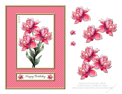 Lovely Peonies Birthday Topper