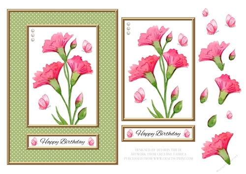 Lovely Carnations N Butterflies - Birthday