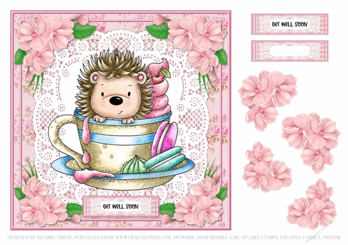 Cute Teacup Hedgie - Get Well Soon