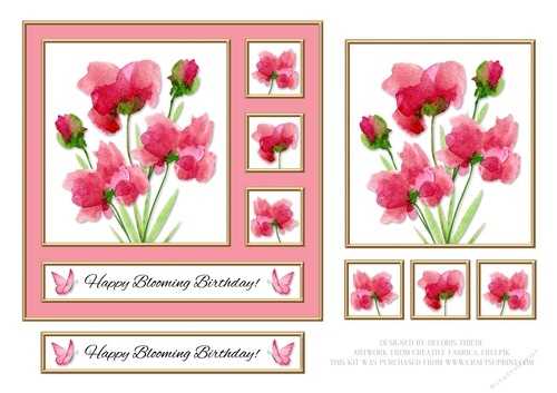 Birthday - Lovely Watercolor Flowers (Pink)