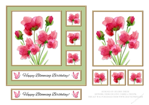 Birthday - Lovely Watercolor Flowers (Green)