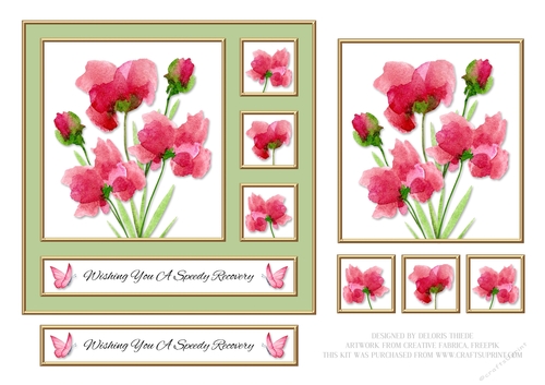Get Well - Lovely Watercolor Flowers - Green
