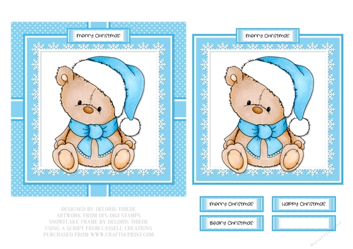 Cute Teddy Bear Holiday Topper