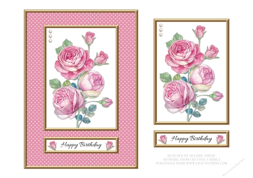 Lovely Watercolor Roses Birthday Topper