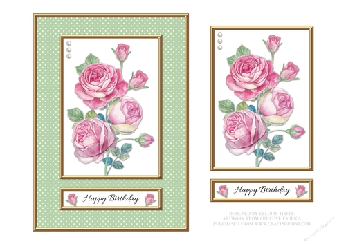 Lovely Watercolor Roses Birthday Topper