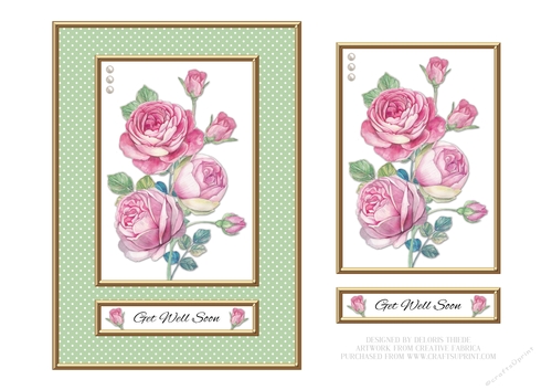 Lovely Roses Get Well (Green Polka Dots)