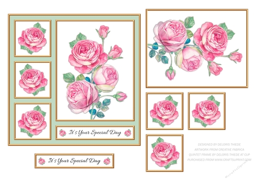 Lovely Watercolor Roses (Green)