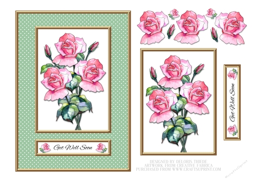 Get Well Soon - Lovely Watercolor Roses - Card One