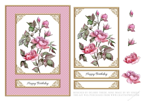Lovely Watercolor Roses Birthday