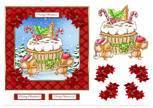 Merry Chrismouse - Cute Mice Holiday Topper