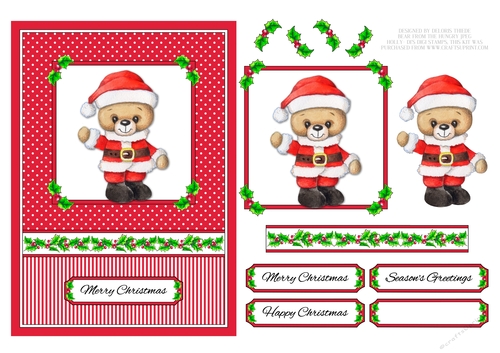 Cute Teddy Bear Holiday Topper