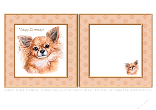 Cute Chihuahua Birthday Topper Plus Insert