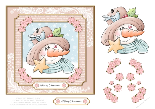 Cute Snowman Holiday Topper - Card One