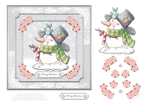 Cute Snowman Holiday Topper - Card Two