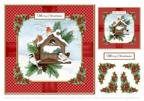 Lovely Winter Birdhouse Holiday Topper