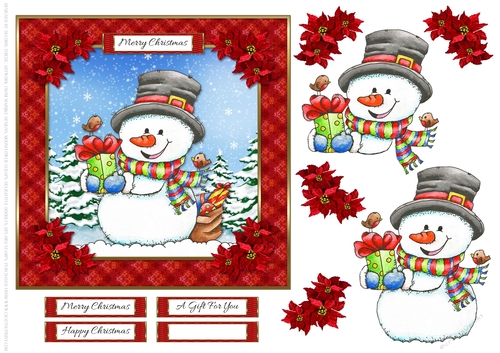 Cute Snowman Holiday Topper