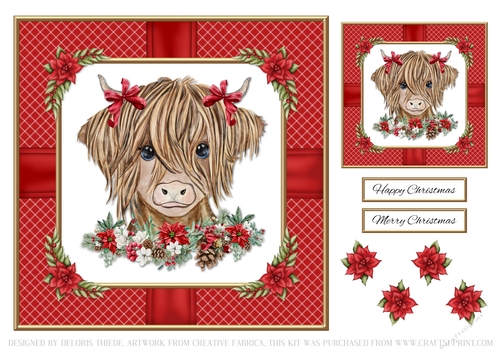 Highland Cow Holiday Topper