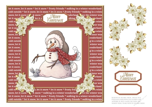 Cute Snowman Holiday Topper - Red 