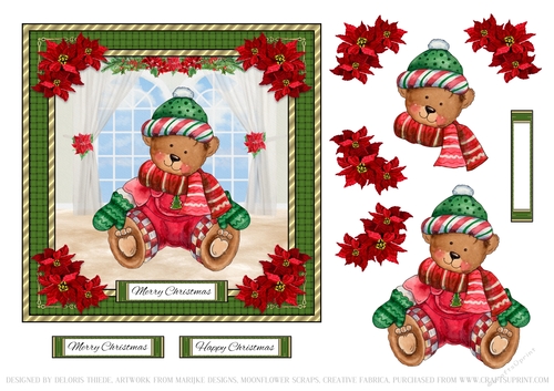 Cute Teddy Bear Holiday Topper
