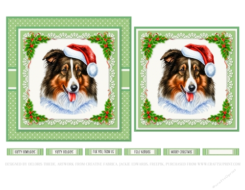 Cute Collie Holiday Topper