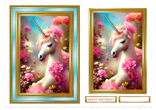 Magical Unicorn Birthday Topper - Card One