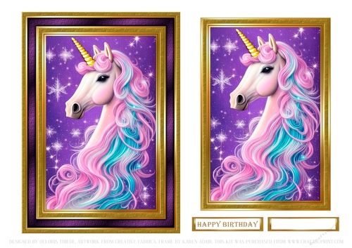 Magical Unicorn Birthday Topper - Card Three