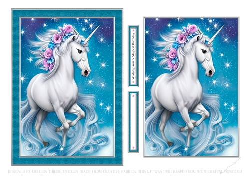 Magical Unicorn Birthday Topper - Card Four