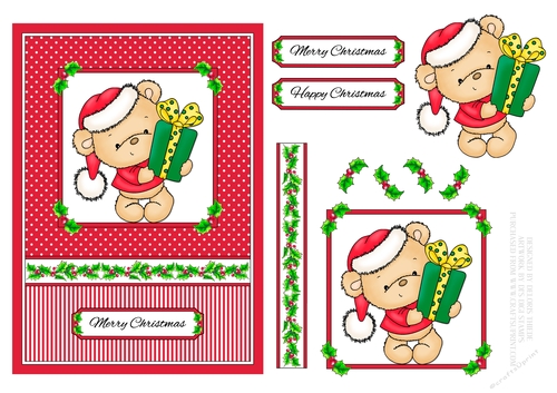Cute Teddy Bear Holiday Topper