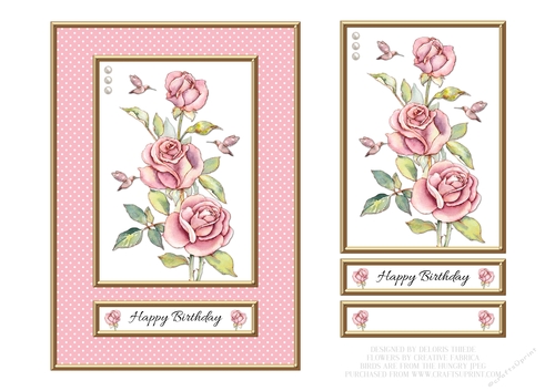 Lovely Roses Birthday Topper - Pink