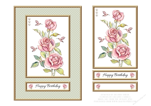 Lovely Roses Birthday Topper - Green
