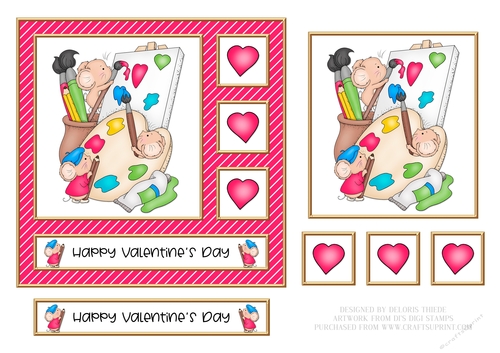 Cute Critters Valentine Topper - Card Three