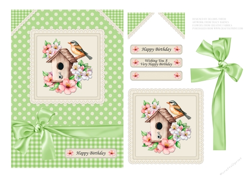 Lovely Birdhouse Birthday Topper - #1