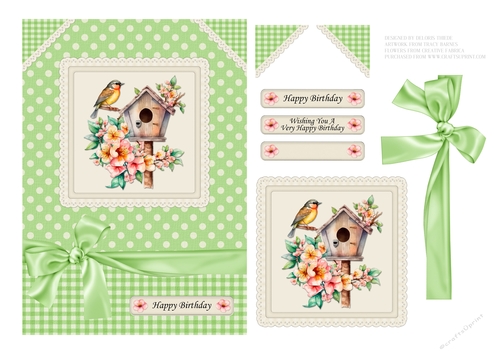 Lovely Birdhouse Birthday Topper - #2