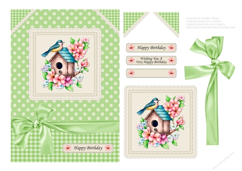 Lovely Birdhouse Birthday Topper - #3