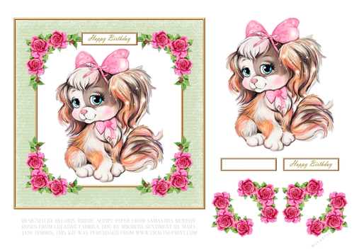 Cute Puppy Birthday Topper - Card #2