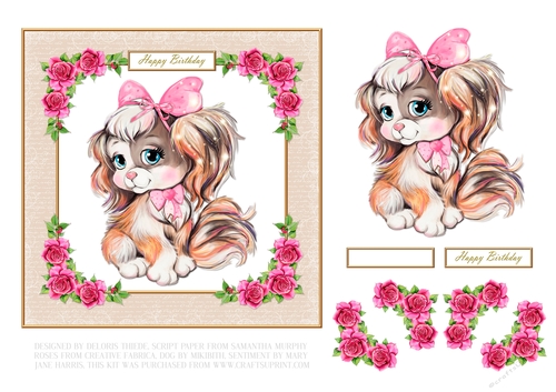 Cute Puppy Birthday Topper - Card #3