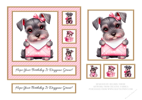 Cute Schnauzer Puppies Birthday - Pink