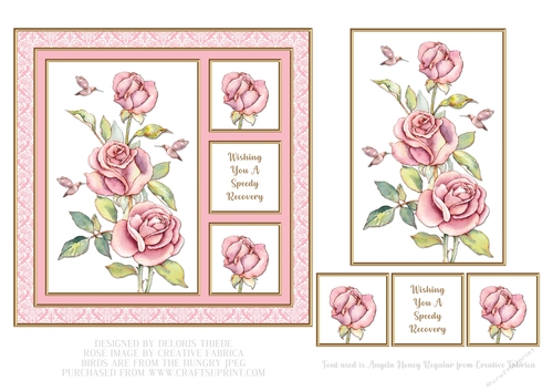 Lovely Roses Get Well Topper - Card One