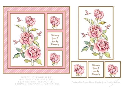 Lovely Roses Get Well Topper - Card Two