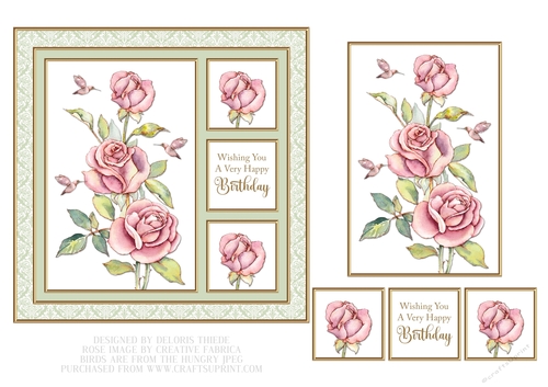 Lovely Roses Birthday Topper - Card One