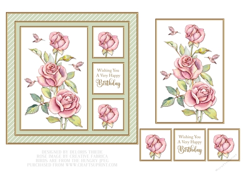 Lovely Roses Birthday Topper - Card Two
