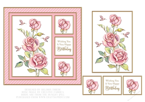 Lovely Roses Birthday Topper - Card Four