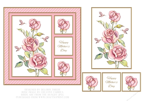 Lovely Roses Mothers Day Topper - Card Two