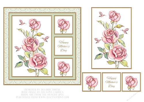 Lovely Roses Mothers Day Topper - Card Three